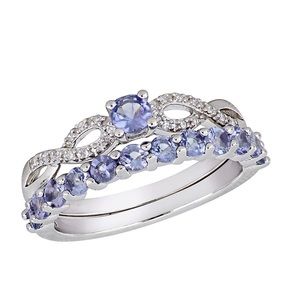 Size 7 tanzanite and diamond delicate ring